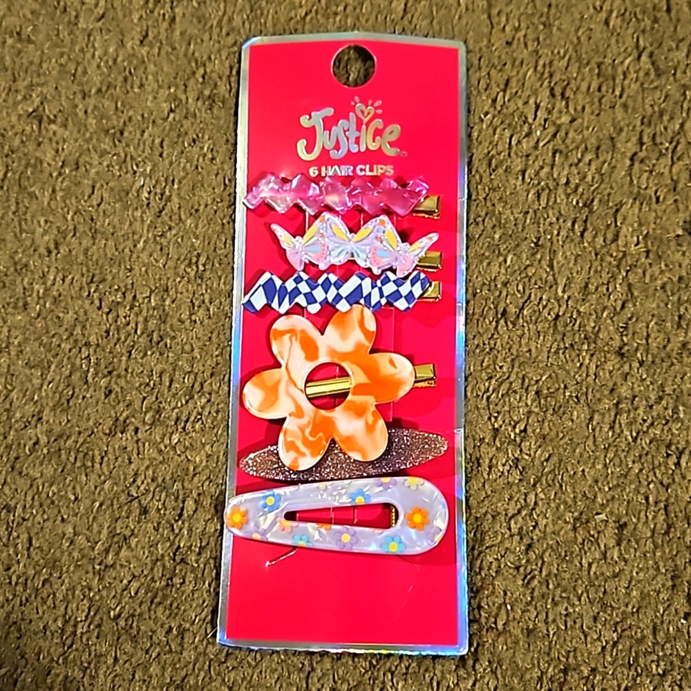 Justice 6 ct hair clips
